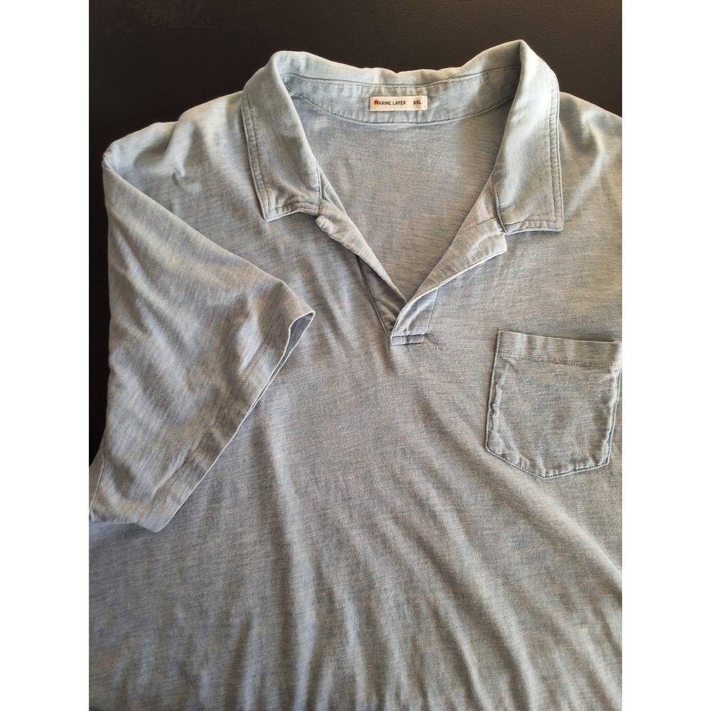 Marine Layer XXL Polo Short Sleeve Shirt‎ Coastal Preppy Golf Cotton Sustainable